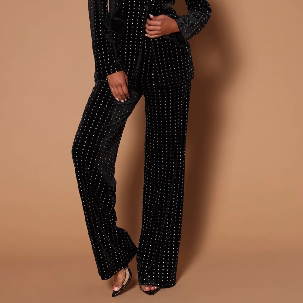 Velvet Rhinestone Pants